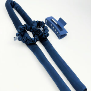 Jedwabny wałek do włosów + 2 gumki MIRAIA Navy Blue